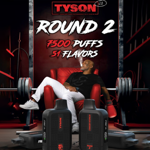 Tyson 2.0 Round 2 7500 Puffs Disposable Vape 10ct/Display